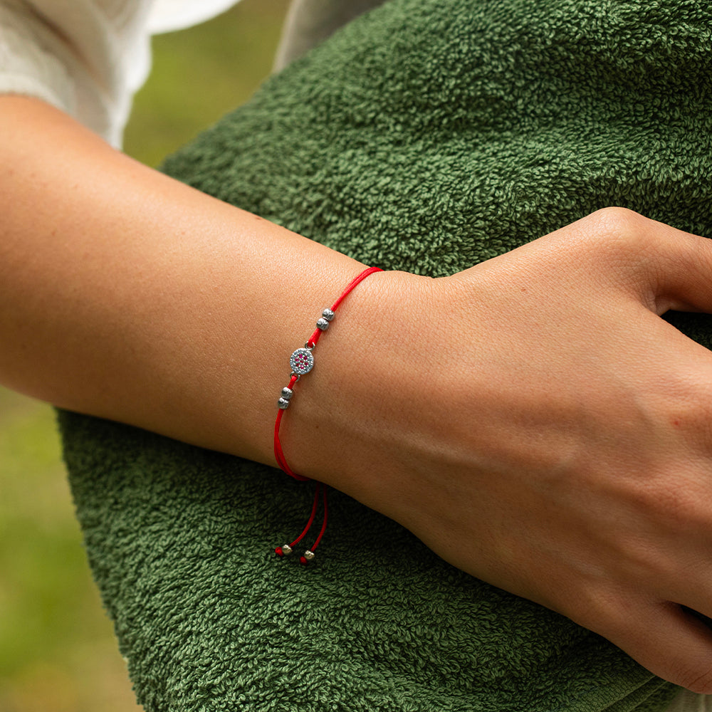 Kırmızı Altın İp Bileklik - Ruby