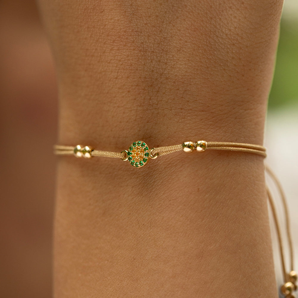 Golden Sand Altın İp Bileklik - Portakal