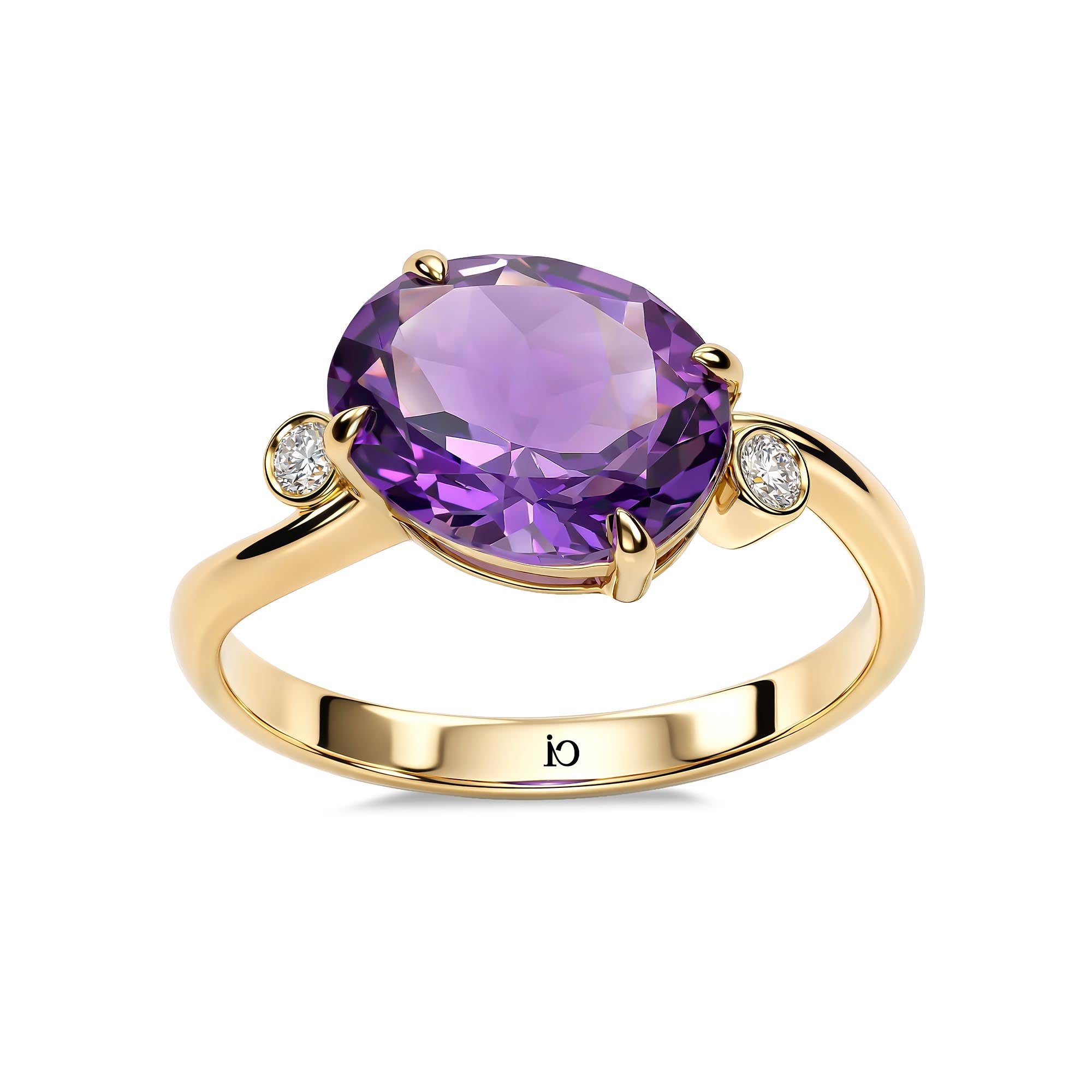 Mystera Pırlantalı Ametist Yüzük