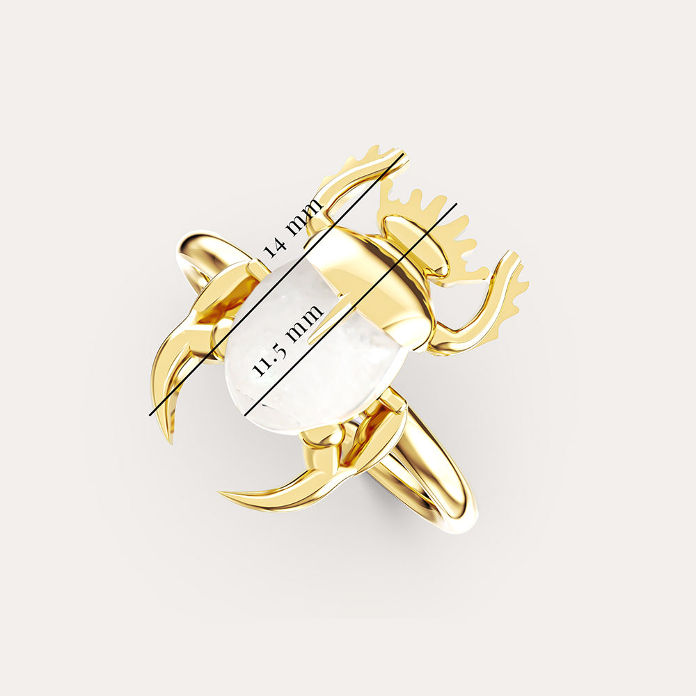 Kutsal Scarab Ay Taşı Yüzük