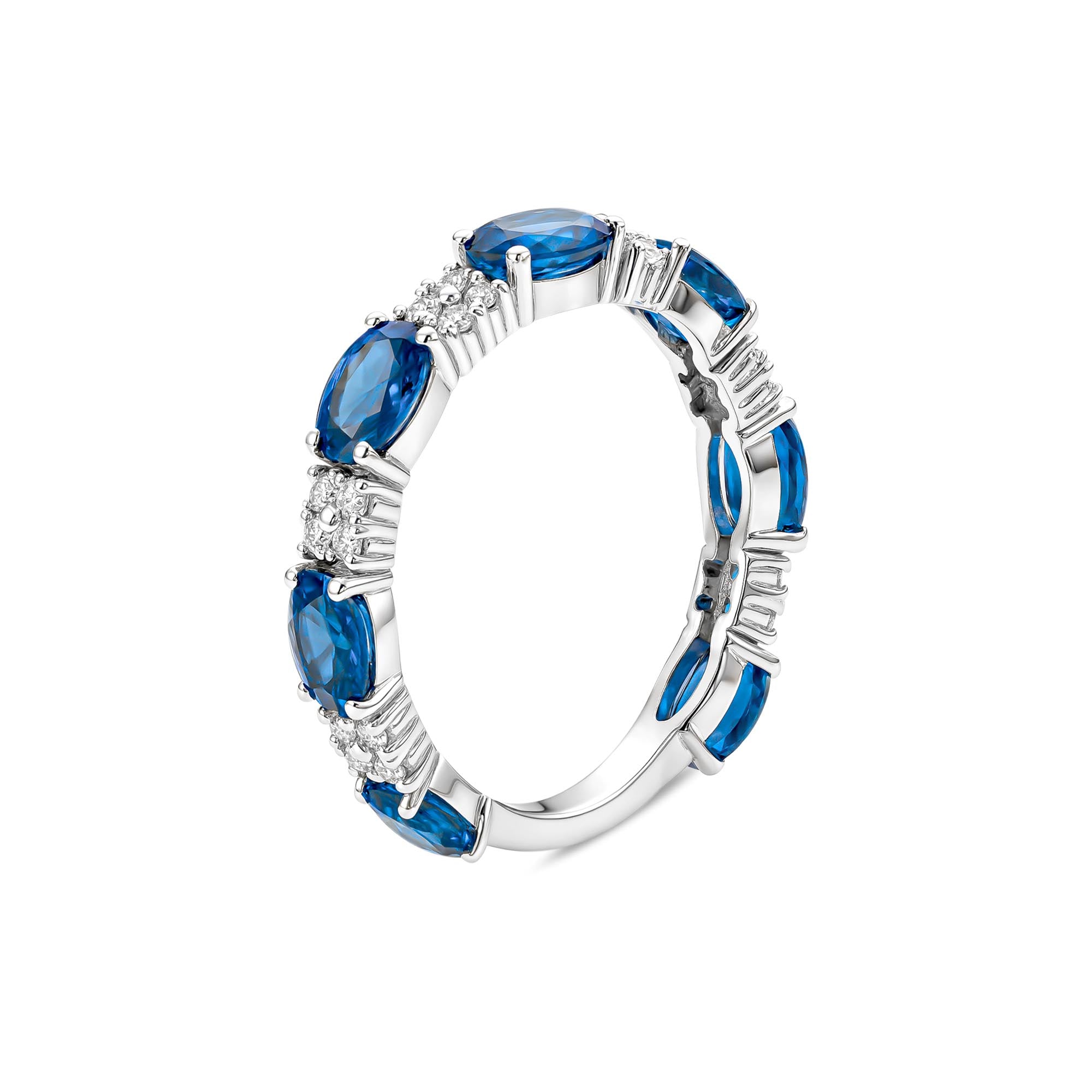 Bouquet Pırlantalı Tam Tur Safir Yüzük