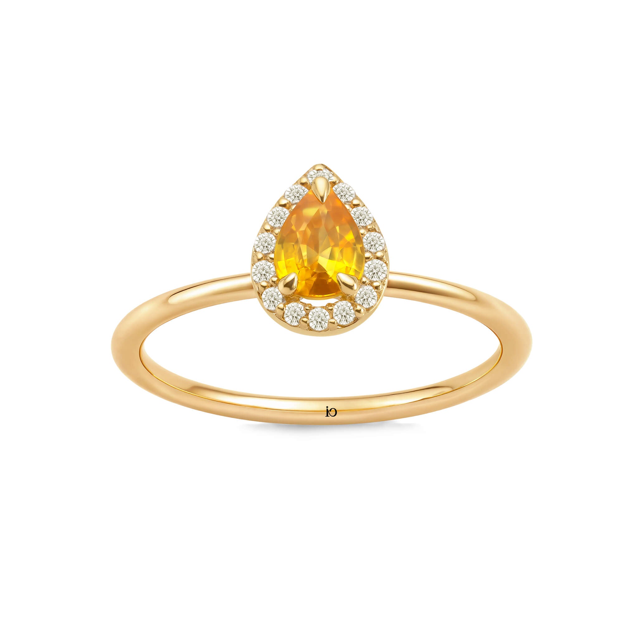 Damla Sarı Safir Yüzük