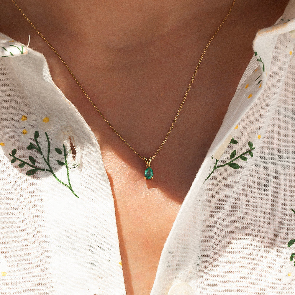 Emerald Drop Tektaş Kolye