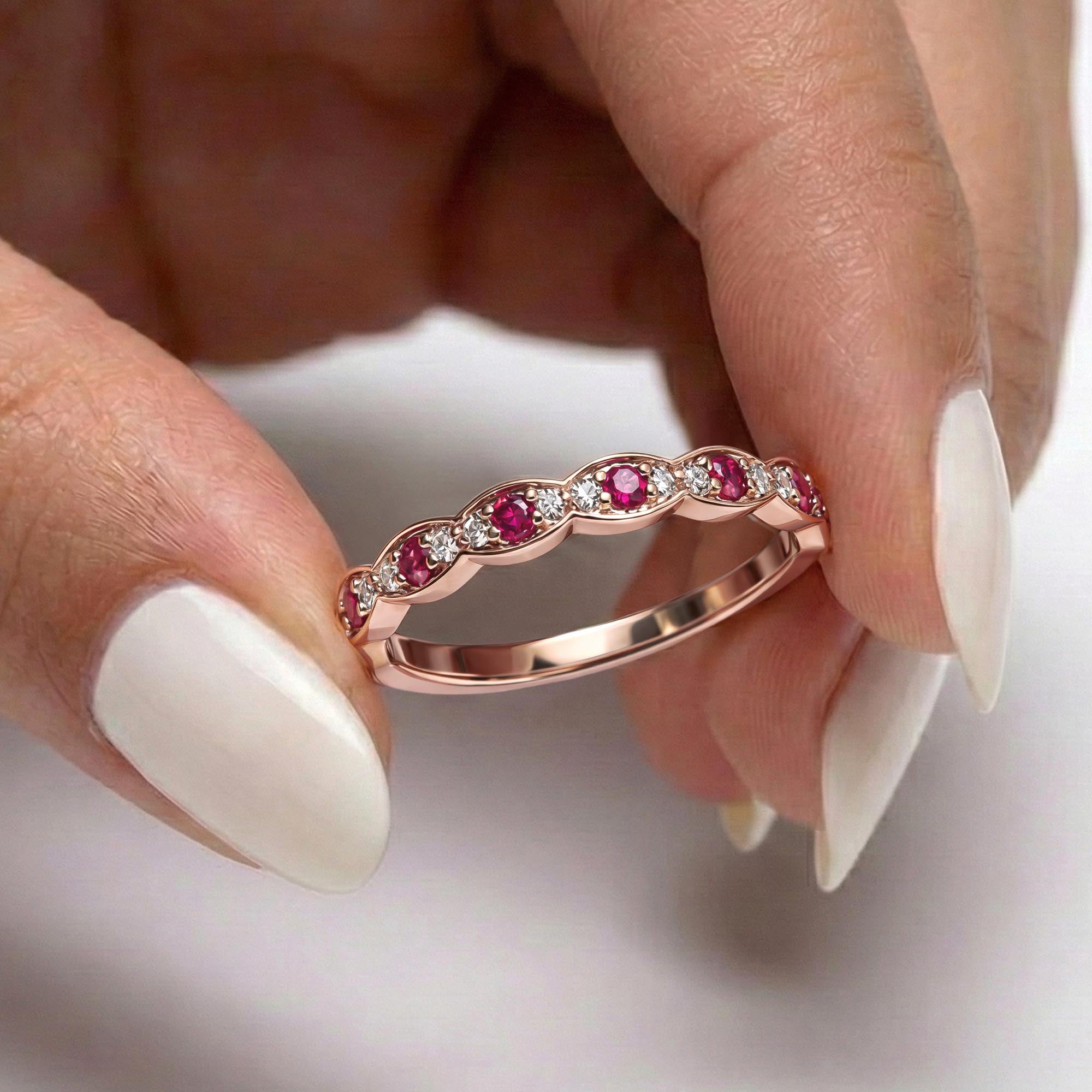 Fiora Pırlanta Yakut Vintage Yüzük