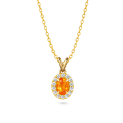 Pırlantalı Sarı Safir Kolye