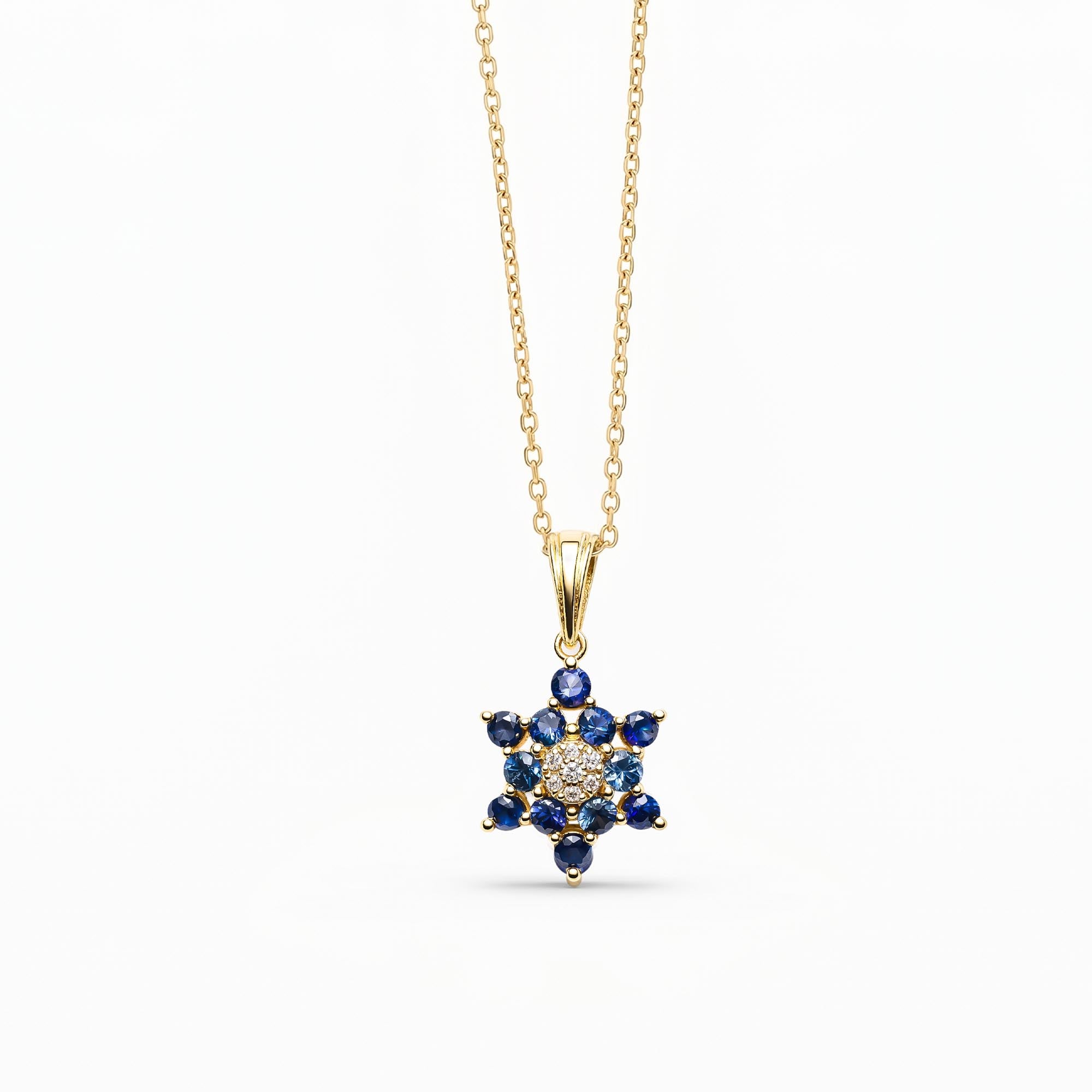 Night Star Safir & Pırlanta Kolye