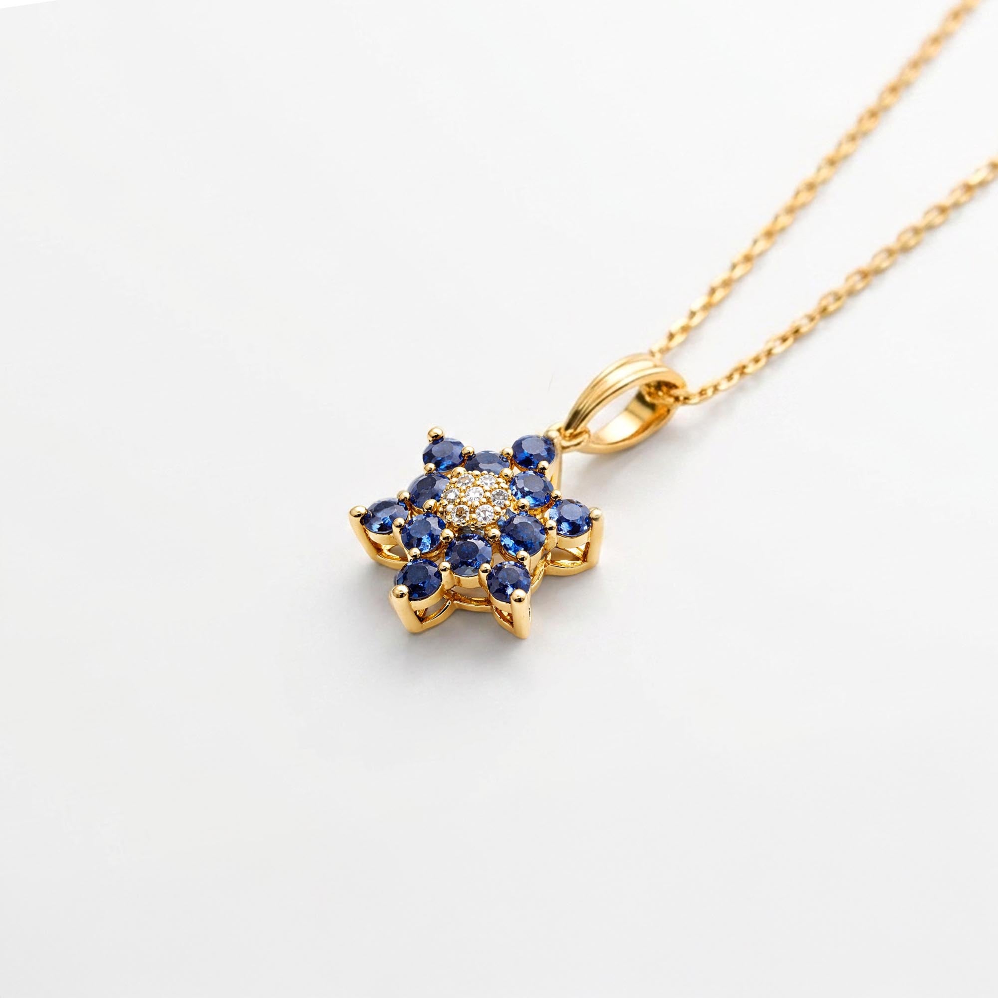 Night Star Safir & Pırlanta Kolye
