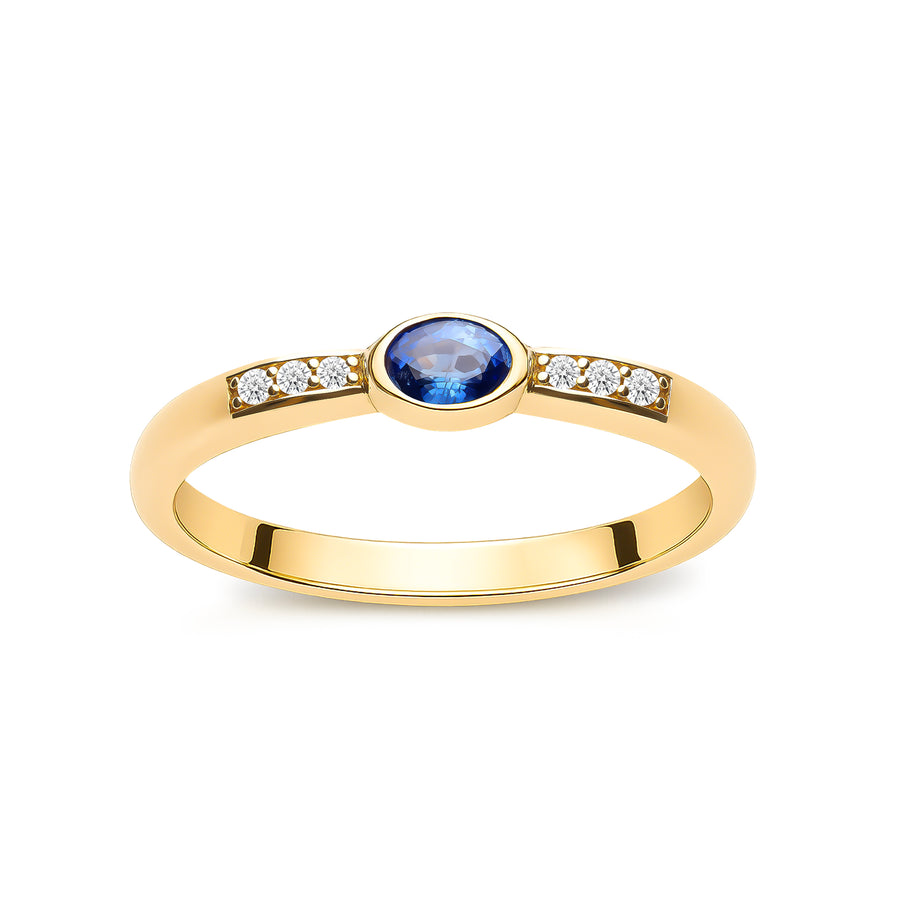 Pırlantalı Oval Kesim Safir Yüzük - Blue Love