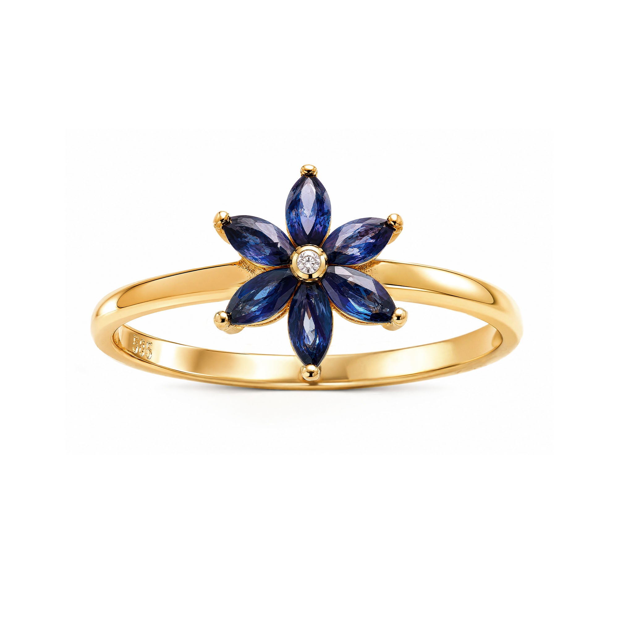 Blue Daisy Safir Yüzük