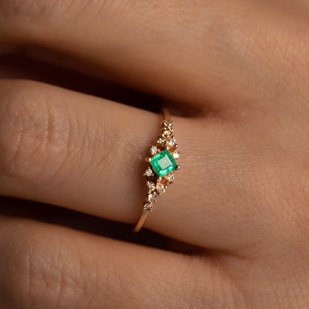 Lime Pırlanta Zümrüt Yüzük