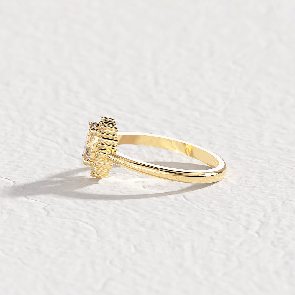 Lara Pırlantalı Beyaz Topaz Yüzük