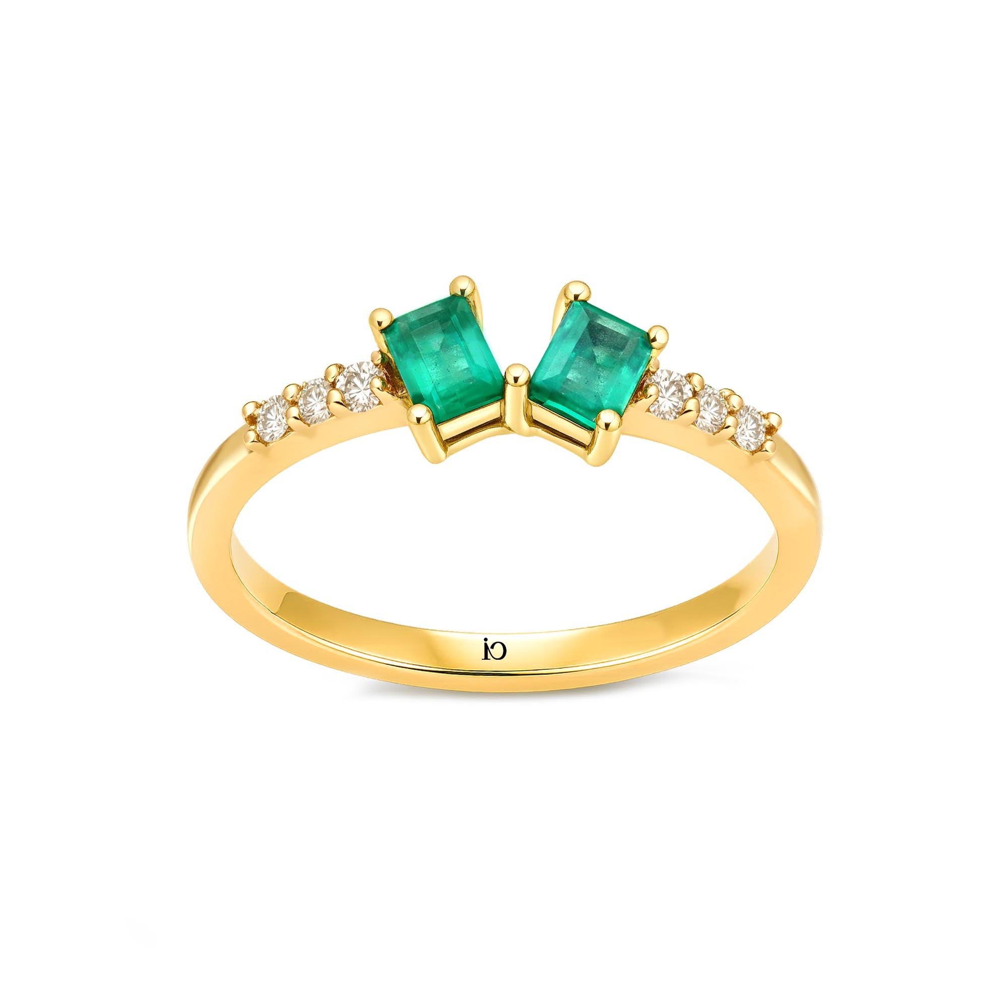 Lumi Pırlantalı Zümrüt Yüzük