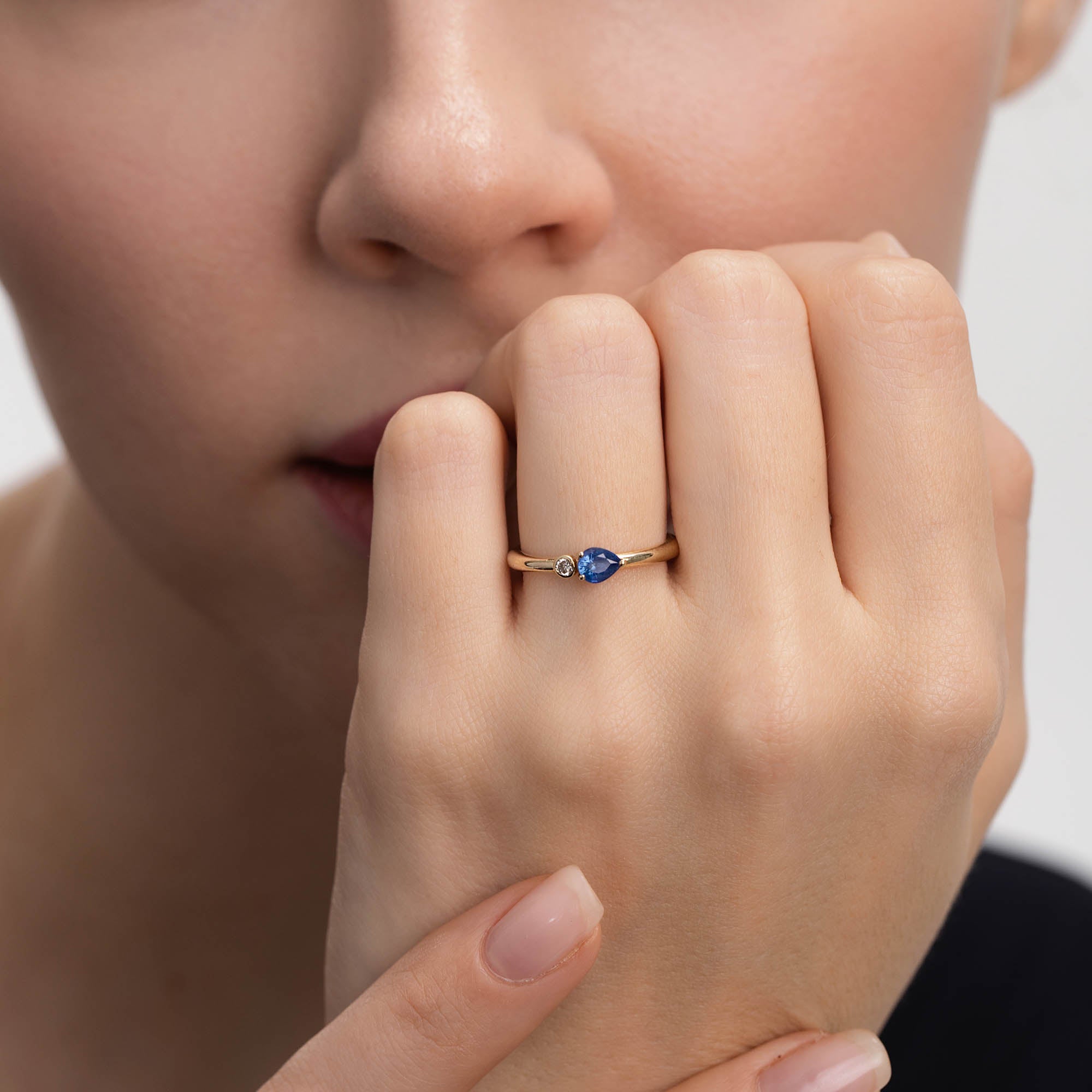 Luva Pırlanta Safir Yüzük