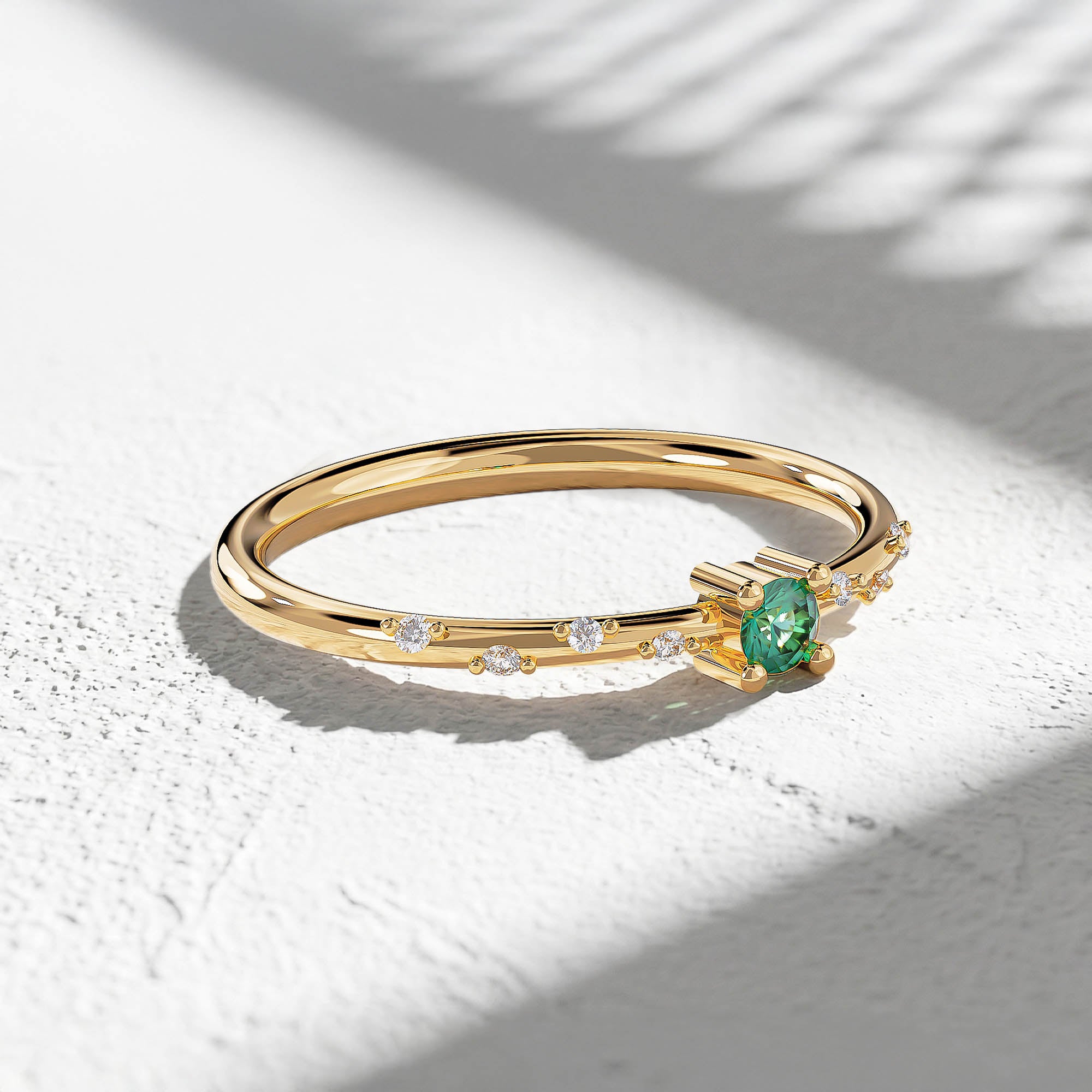 Nira Pırlanta Zümrüt Yüzük