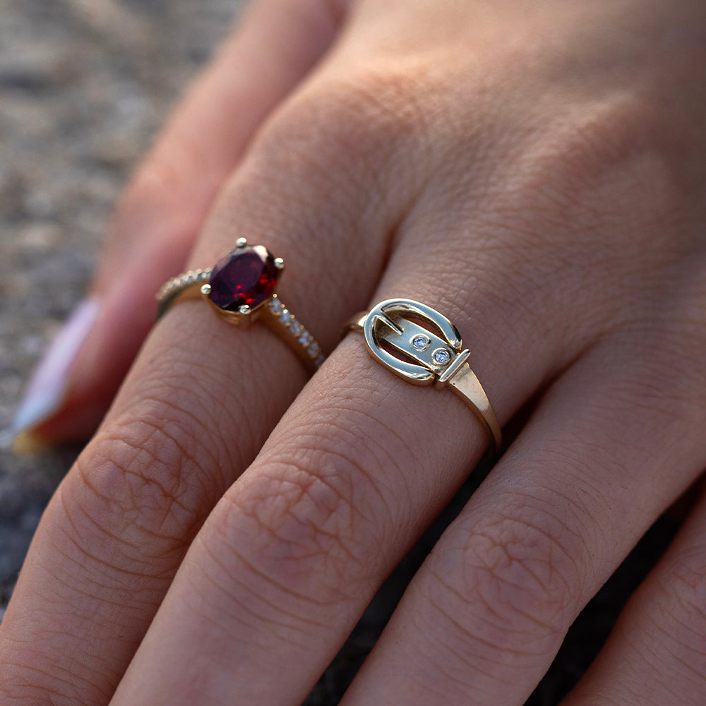 Belt Pırlantalı Vintage Yüzük