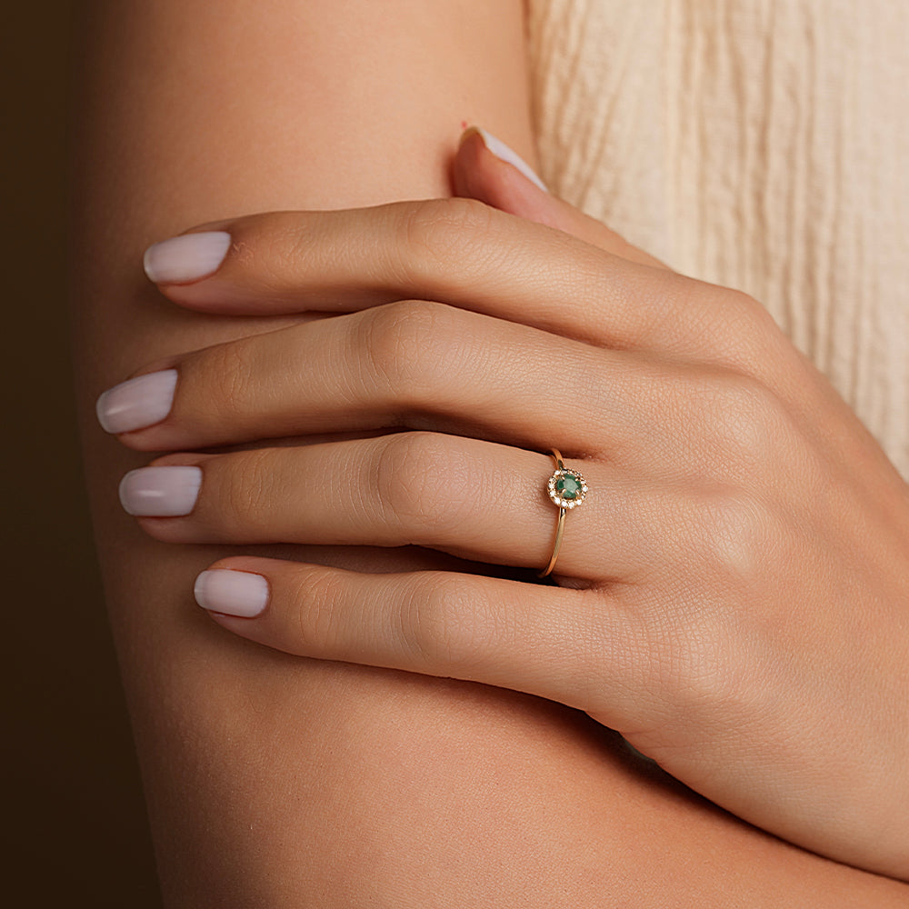 Pırlantalı Zümrüt Yüzük