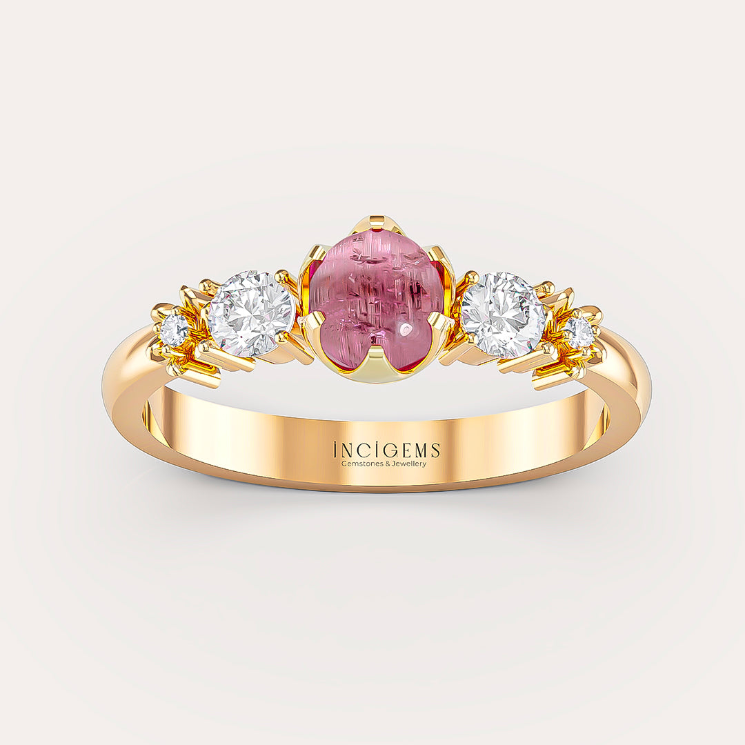 Pırlantalı Turmalin Yüzük