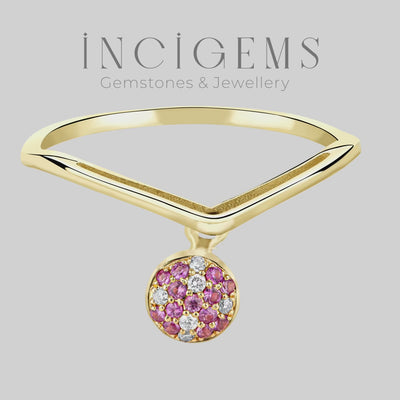 Pırlanta & Yakut Sallantılı Yüzük animasyon video - incigems