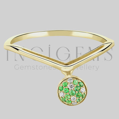 Pırlanta & Zümrüt Sallantılı Yüzük Video - incigems