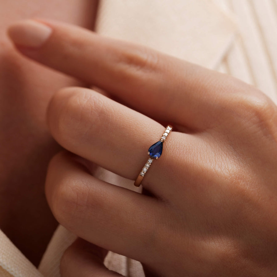 Pırlantalı Damla Safir