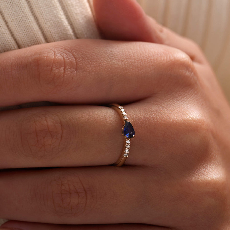 Pırlantalı Damla Safir