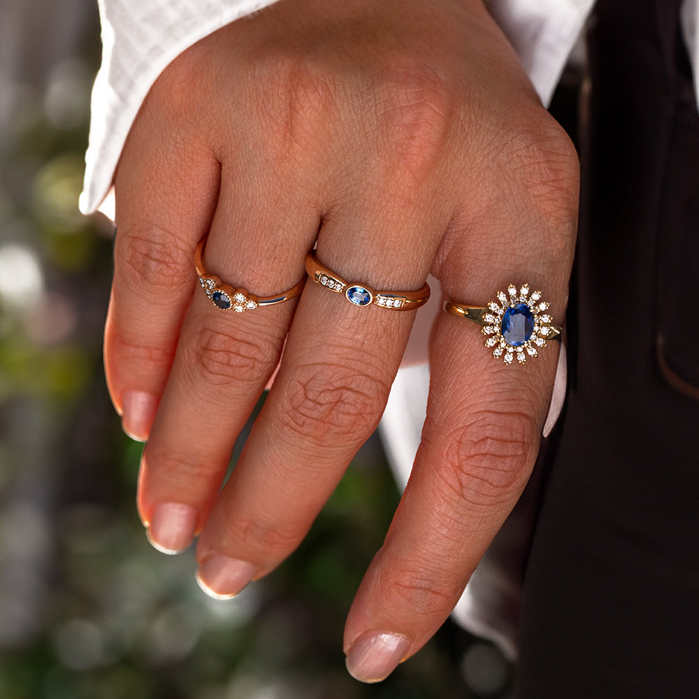 Blue Love Pırlantalı Safir Yüzük