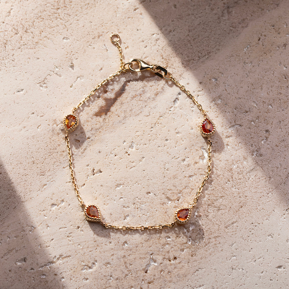 Orange Damla Safir Bileklik