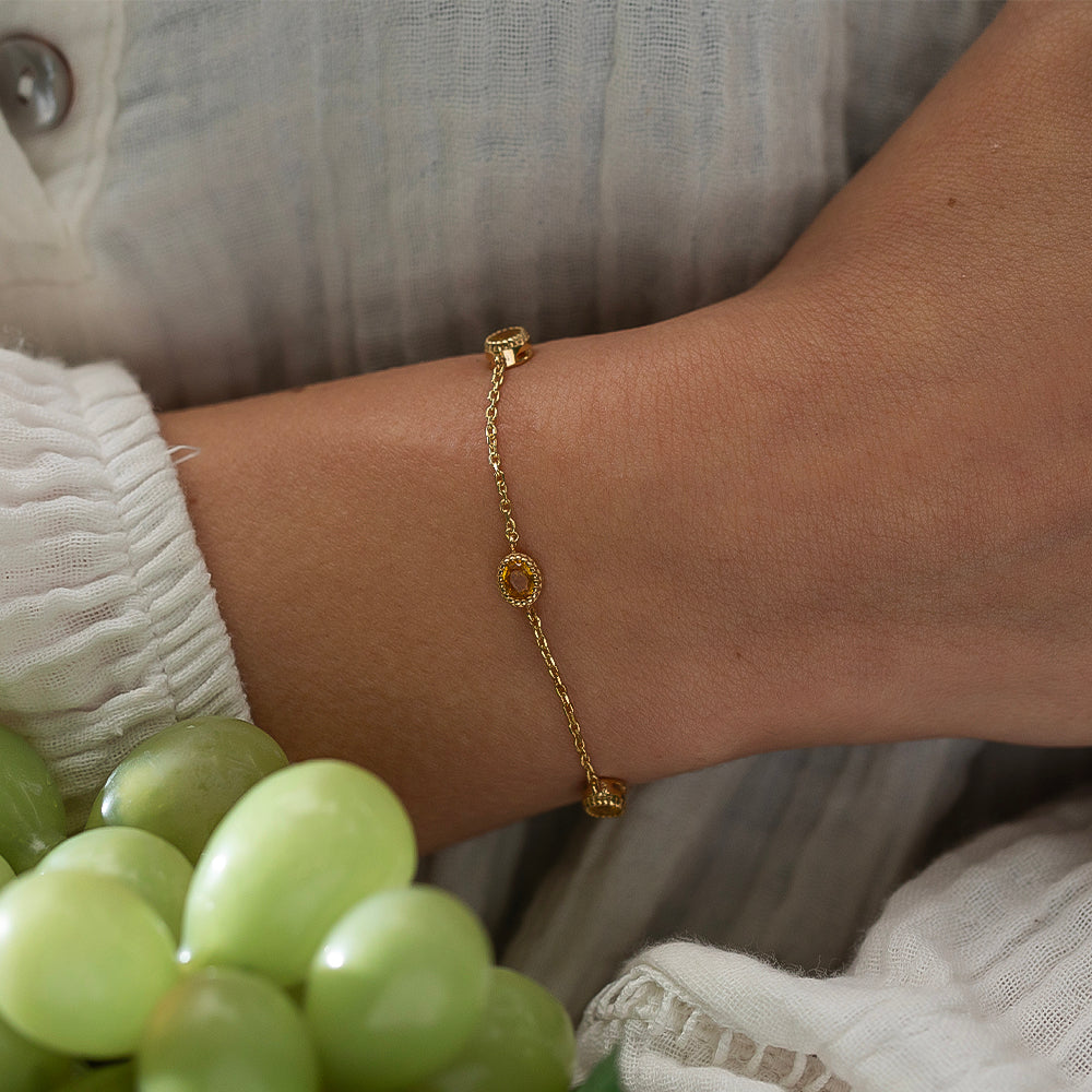 Lina Sarı Safir Bileklik