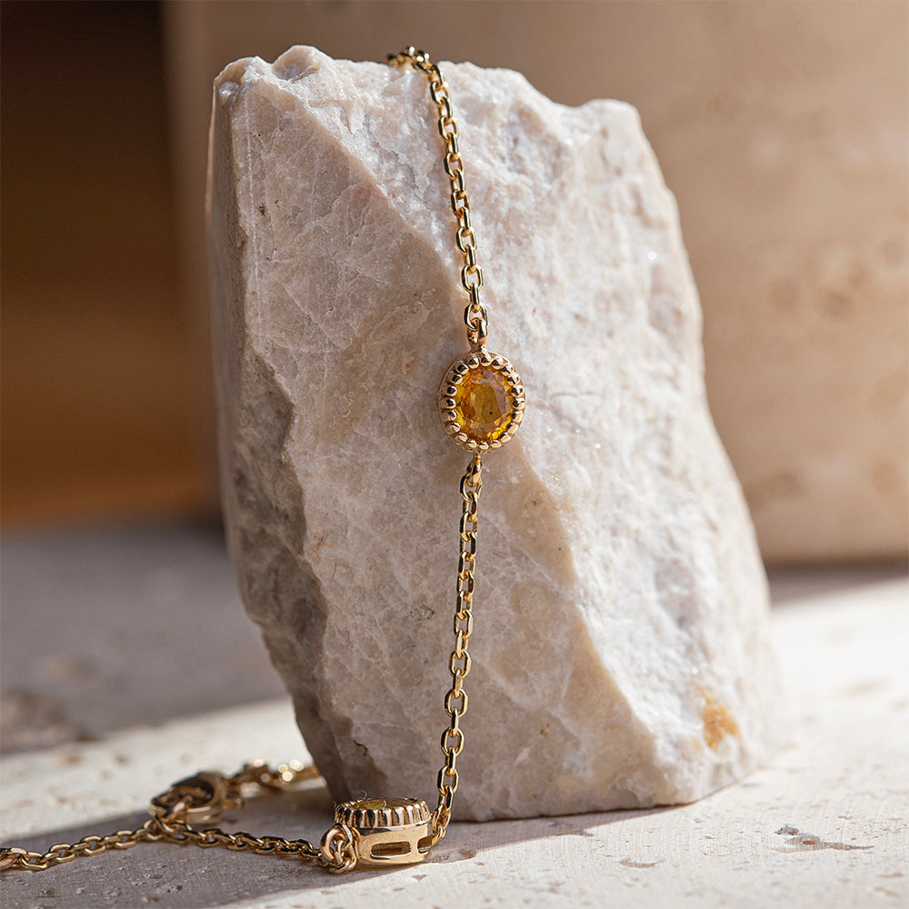 Lina Sarı Safir Bileklik