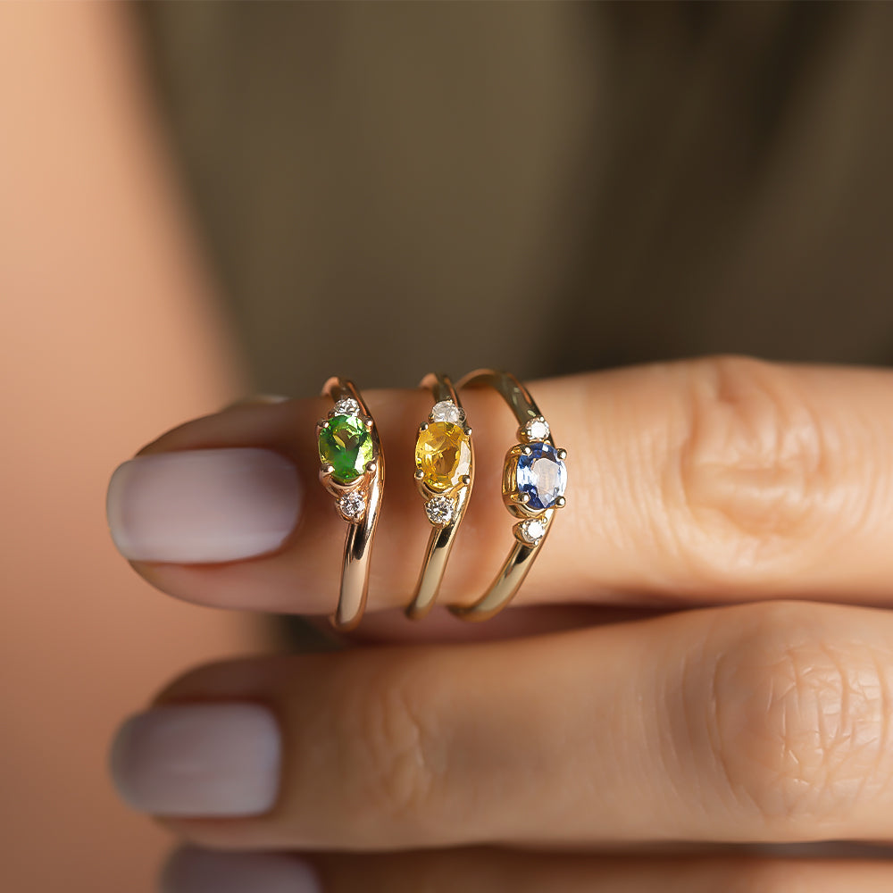  Pırlanta Sarı Safir Yüzük