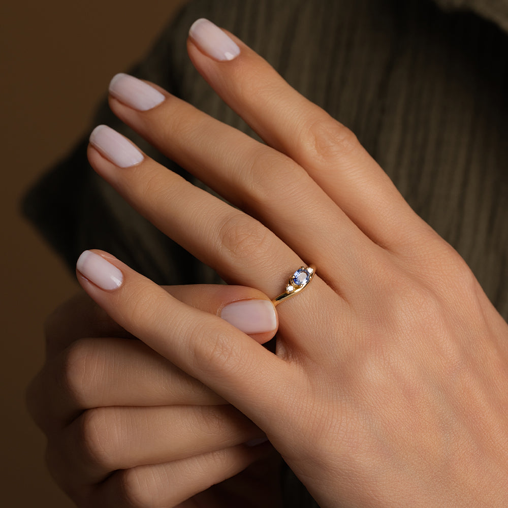 Pırlanta Safir Yüzük