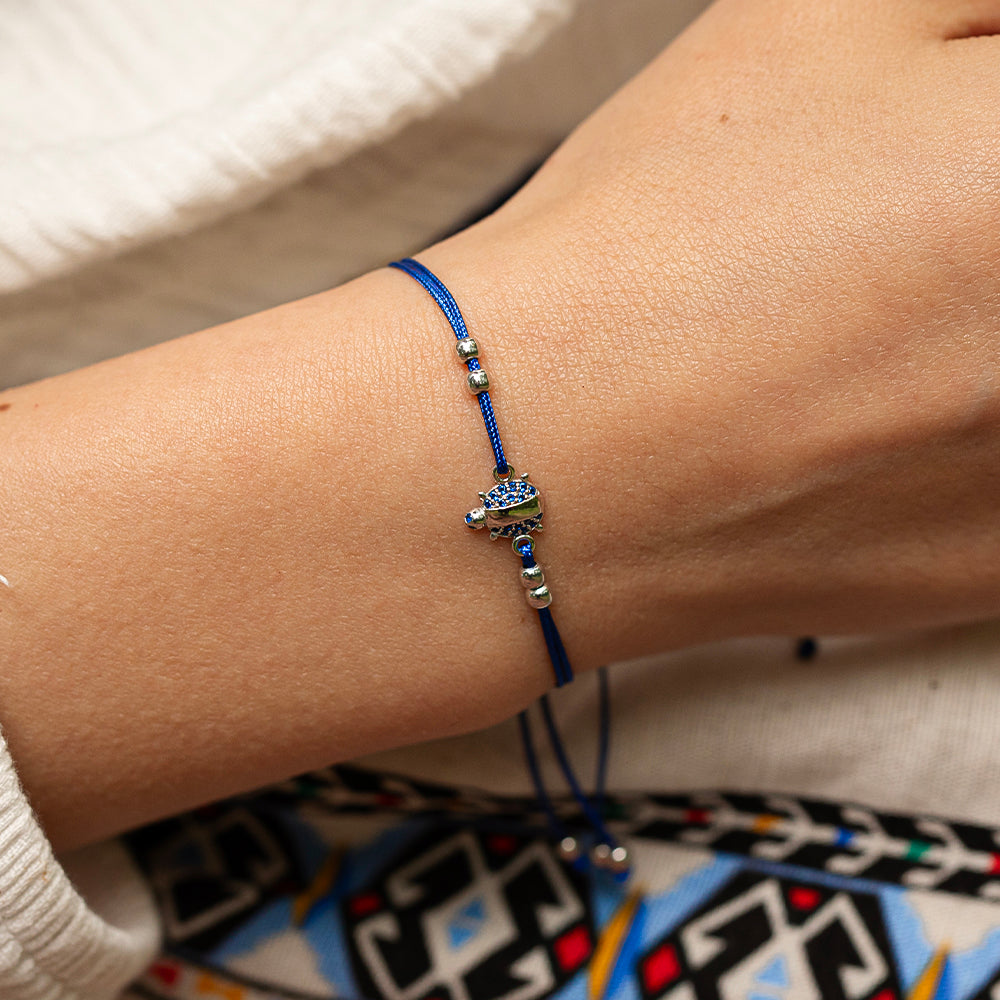 Royal Blue Altın İp Bileklik - Lucky Bug