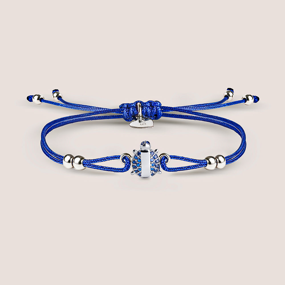 Royal Blue Altın İp Bileklik - Lucky Bug