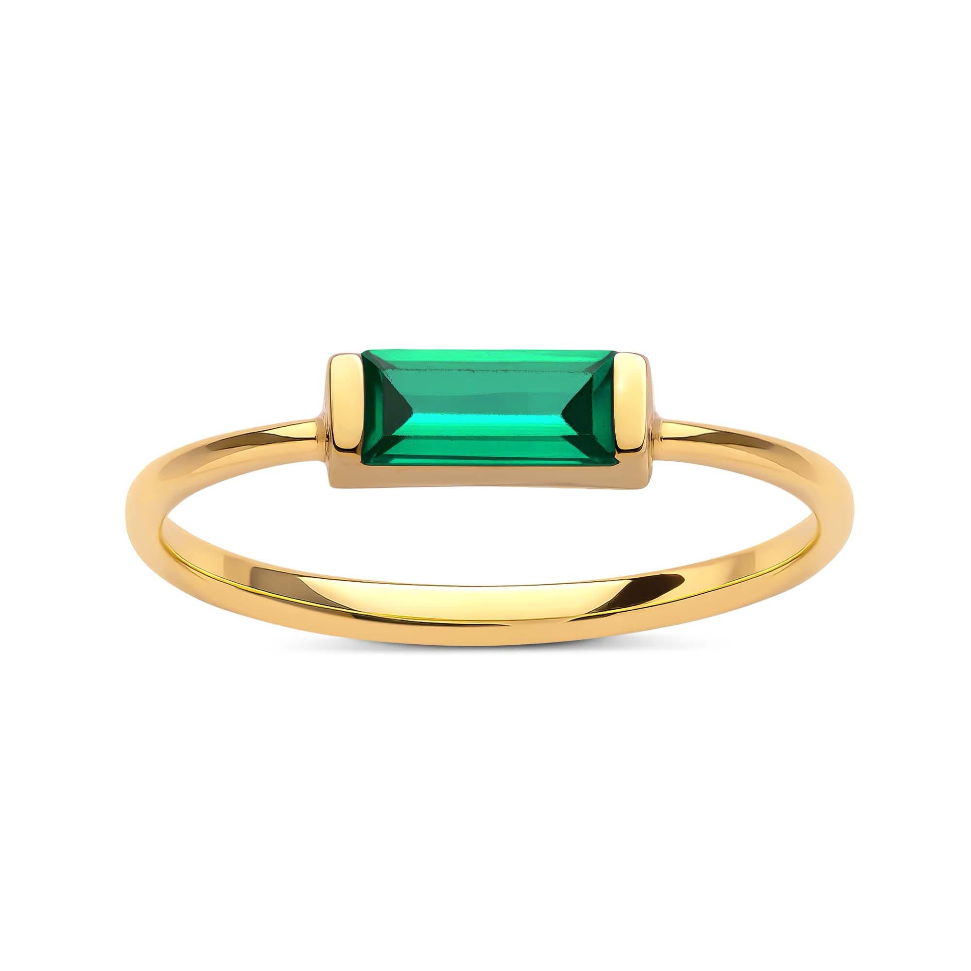 Edge Green Zümrüt Baget Yüzük