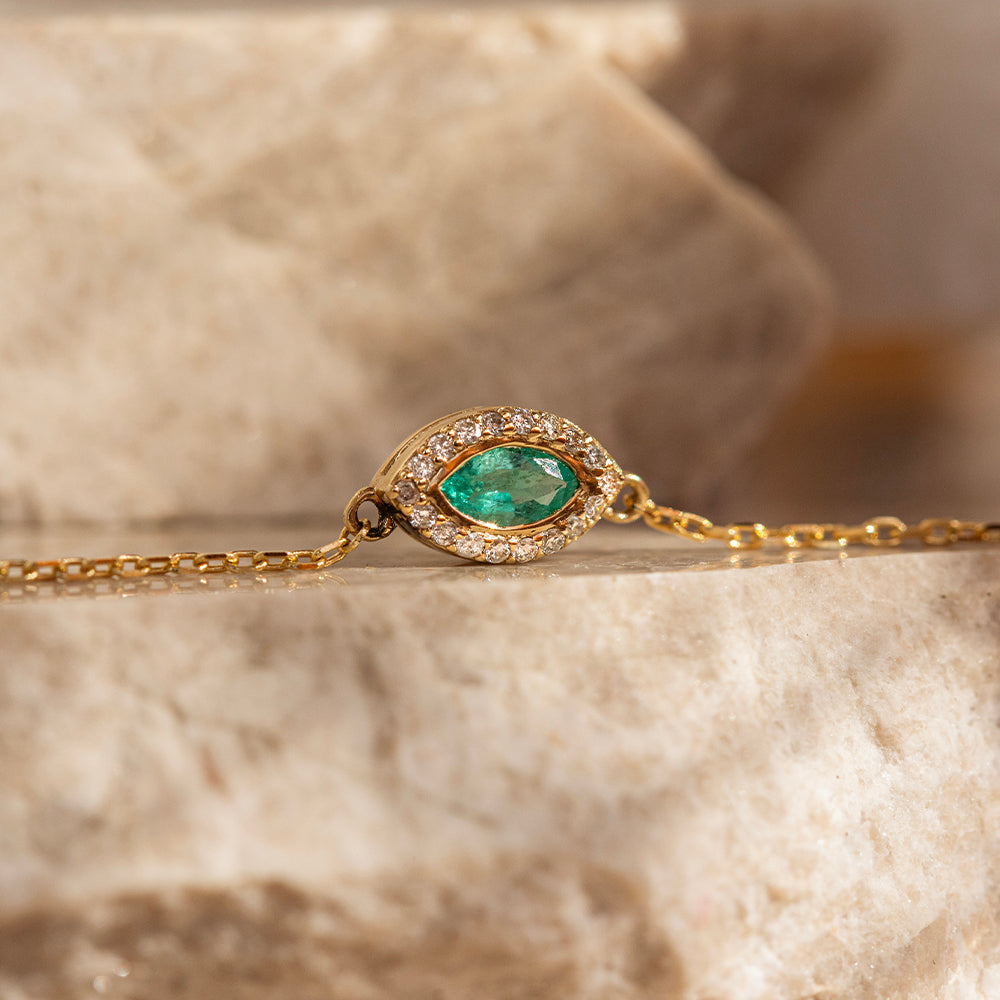 İsis Pırlanta Zümrüt Kolye