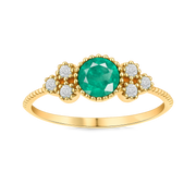 Oval Kesim Zümrüt Vintage Yüzük - Aurelia