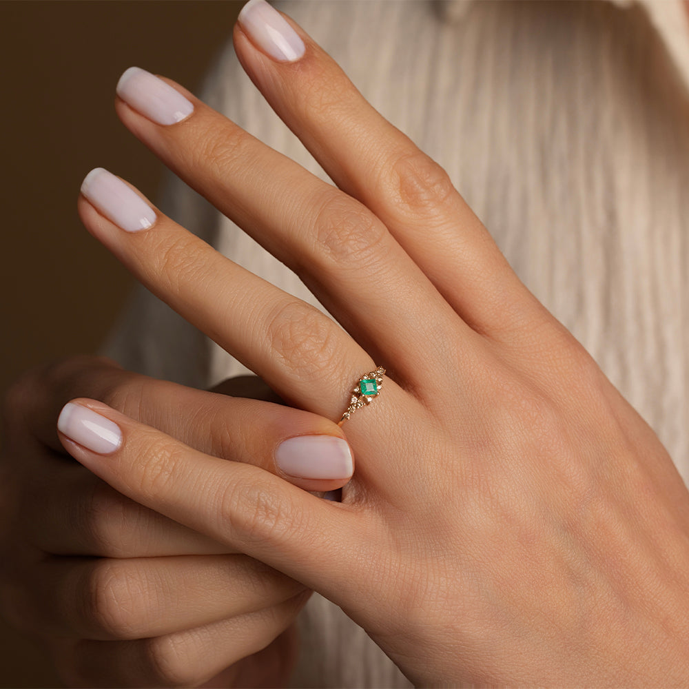 Lime Pırlanta Zümrüt Yüzük