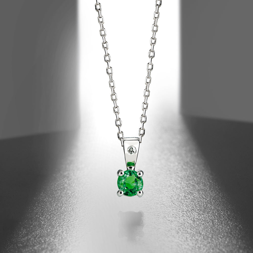 0.40 Karat Lilya Pırlantalı Peridot Kolye