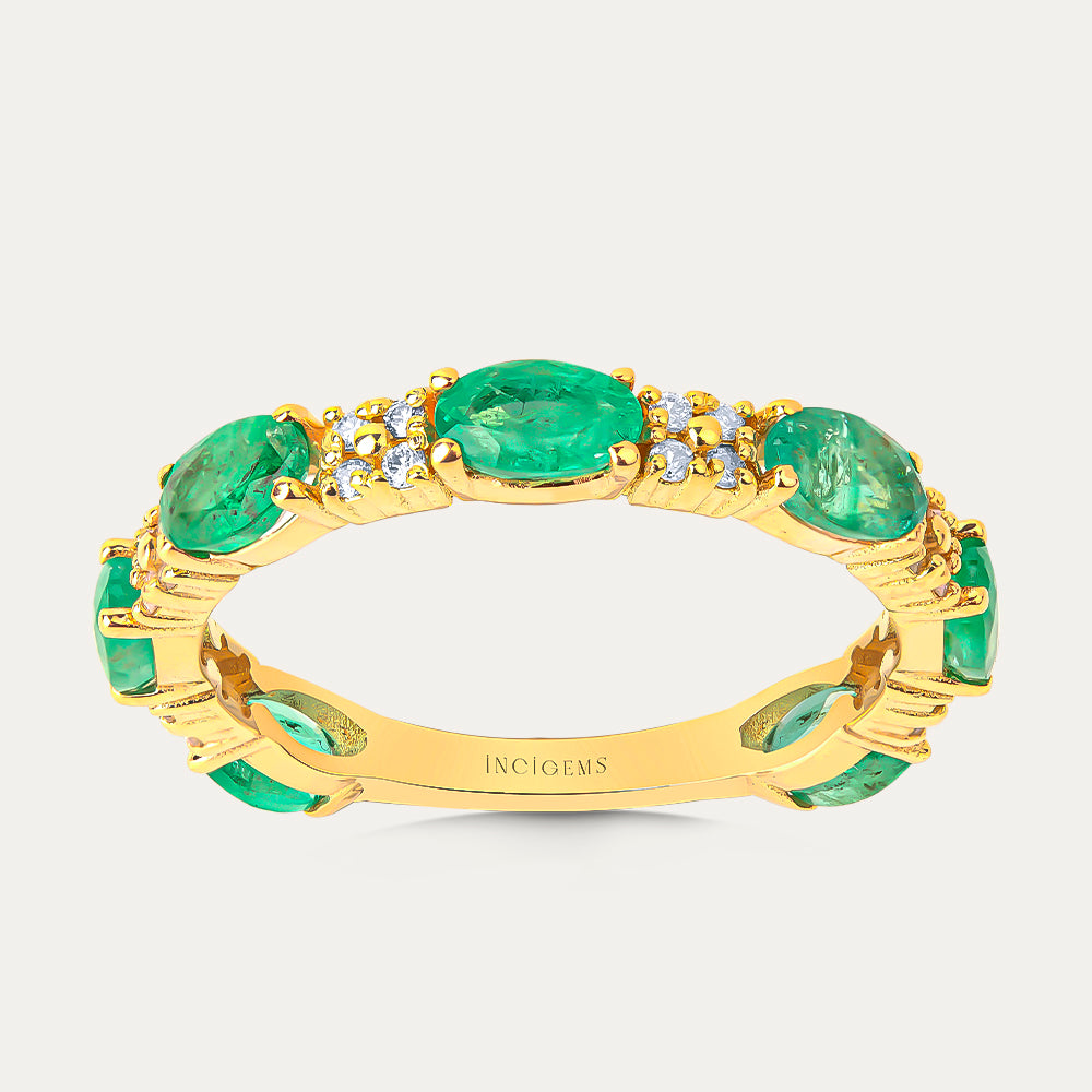 Bouquet Pırlantalı Zümrüt Yüzük